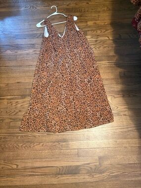 Ava & Viv Rust Leopard V-Neck Maxi Dress